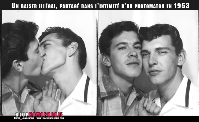 Fierté #LGBT : Un baiser "illégal", partagé dans l'intimité d'un photomaton en 1953 :)