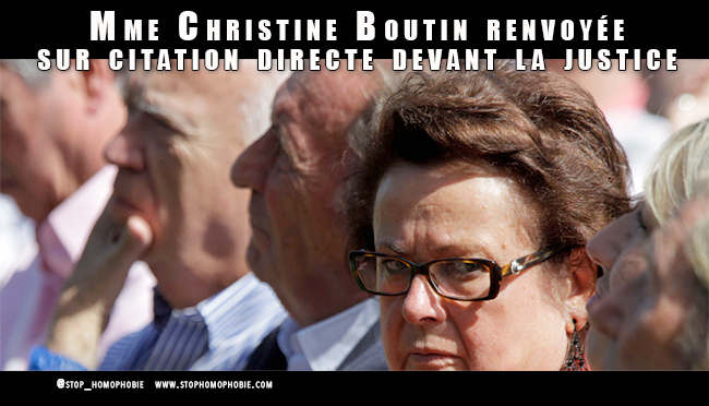 "L'homosexualité est une abomination" : Christine Boutin renvoyée sur citation directe devant la justice