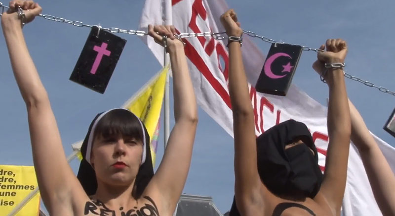 Vidéo. Journée des femmes : Les Femen s’attaquent aux religions