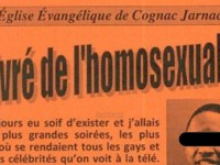 Tracts homophobes : Des membres de l'Eglise évangélique de Cognac, condamnés pour "provocation à la discrimination"