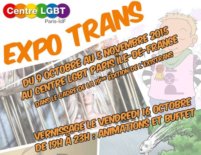 Visibilité artistique : Dans le cadre de l’‪EXISTRANS‬, le Centre ‪LGBT‬ Paris-ÎdF organise une exposition