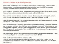 Lettre ouverte aux homophobes : "Nous respectons vos droits, respectez les nôtres"