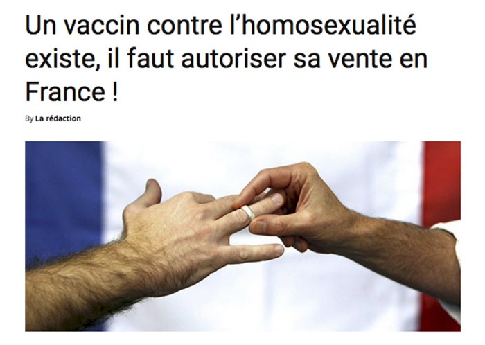 « Un vaccin contre l’homosexualité existe ?! » : Si vous en doutiez, l'homophobie est bien une maladie mentale !
