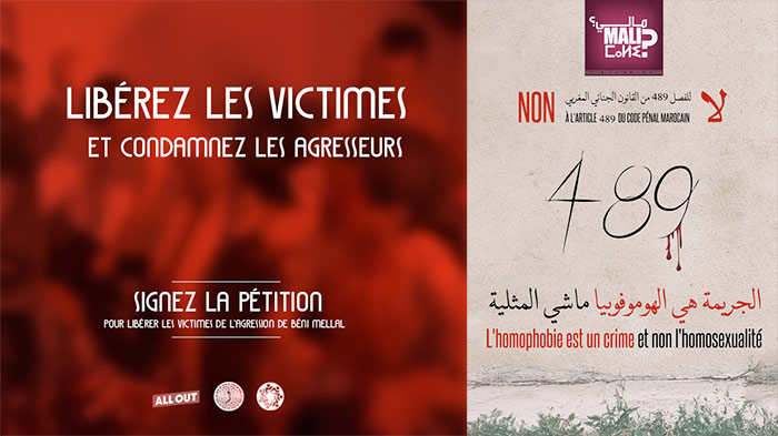 Pétitions solidaires pour l’abrogation de l’article 489 du code pénal marocain, qui criminalise l'homosexualité