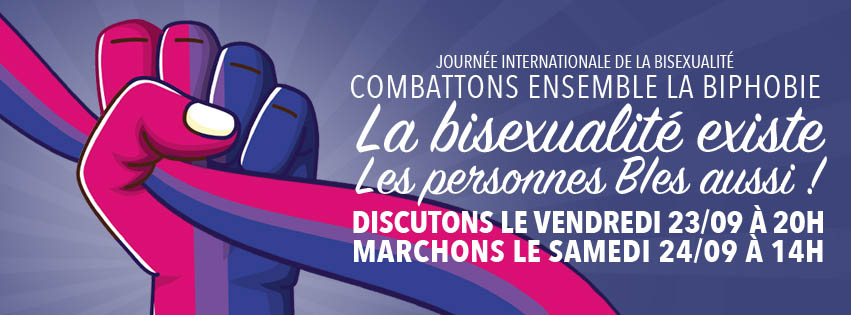 Journée Internationale de la Bisexualité : exprimons notre solidarité et « marchons tou-te-s ensemble » !