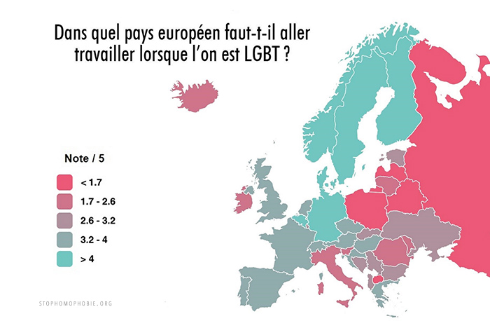 Enquête : La France recalée du « Top 10 » des meilleurs pays européens pour travailleurs LGBT