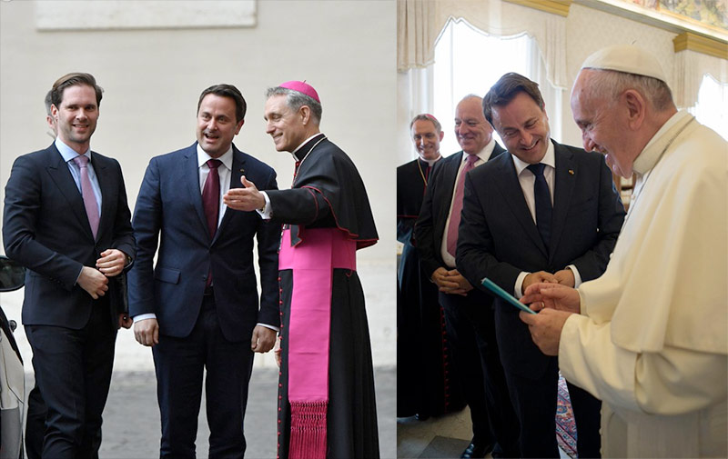 Le Premier Ministre luxembourgeois et son mari reçus en audience privée par le Pape François (VIDEO)