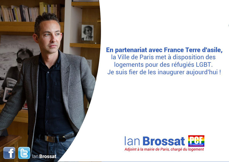 Ian Brossat, adjoint (PCF) à la Maire de Paris, inaugure des logements pour accueillir des réfugiés LGBTI