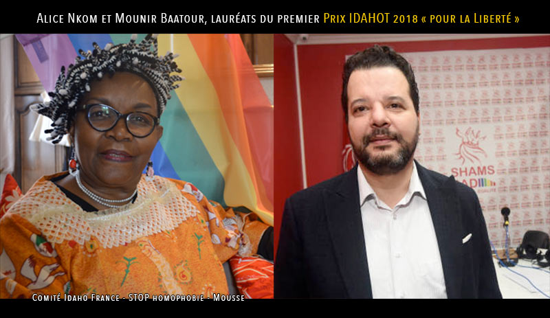 L'avocate camerounaise Alice Nkom et son confrère tunisien Mounir Baatour, lauréats du premier Prix IDAHOT 2018 « Pour la Liberté »