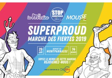 Marche des Fiertés LGBT+ Paris IDF : Char STOP homophobie, La Martine, Mousse