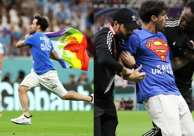 Qatar 2022 : Quand un spectateur interrompt le match Portugal-Uruguay avec un drapeau « arc-en-ciel »