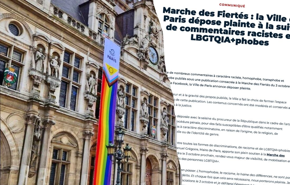 Paris : la Ville saisit la justice après des commentaires racistes et LBGTQIA+phobes sur la Marche des Fiertés